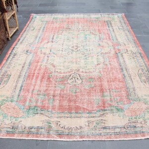 turkisk matta, stor vintagematta, handknuten ullmatta Fri frakt 6,7 x 11 fot vardagsrumsmatta, rustik matta, heminredning, heltäckningsmatta, MB13971