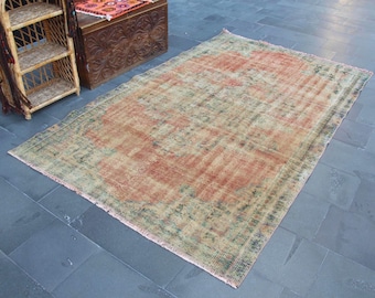 Vintage red rug, turkish handmade rug, Free Shipping, bohemian rug, decorative rug, natural wool rug, large area rug, 5.3 x 8.5 ft MB14531