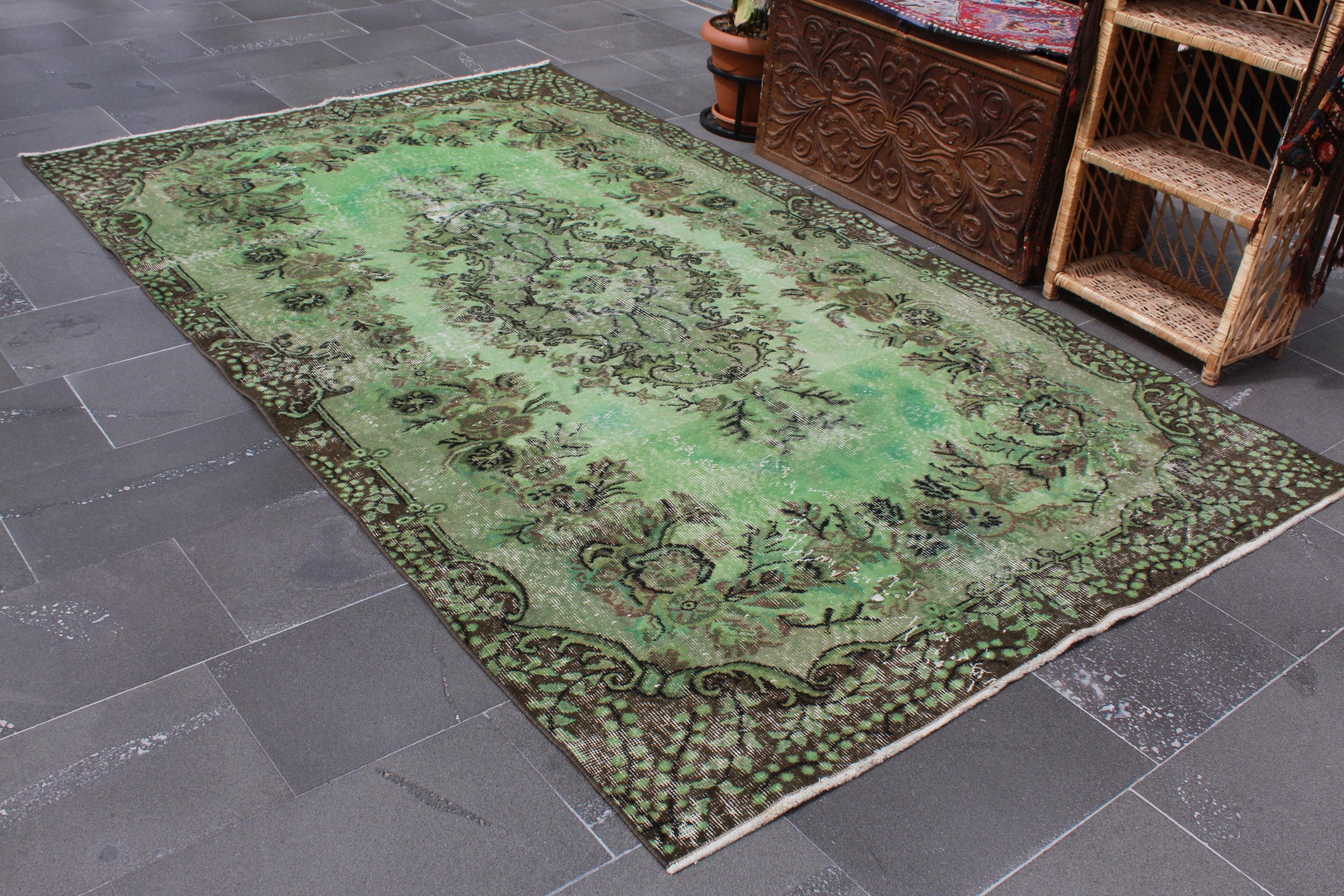 ラグ vintage turkish rug,068 Amazon.com: Turkish Rug, Large Rug, Vintage Rug, Antique