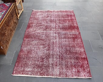 Kitchen decor, Organic wool rug, Area rug, Vintage rug, Turkish rug, 3.8 ft x 6.6 ft  Oriental rug, Boho rug, Bedroom rug, Carpet, MBZ4005