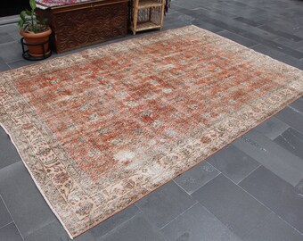 Oversize rug, Oushak rug, Boho home decor, Turkish rug, Vintage rug, Wedding rug, Livingroom rug, Floor rug, Carpet,  6.7 x 10.1 ft MB14009