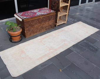 Alfombra turca, alfombra vintage, alfombra de pasillo, alfombra hecha a mano, decoración bohemia, decoración del hogar, alfombra de cocina, alfombra de entrada, 2,6 x 9,4 pies MBZ3744