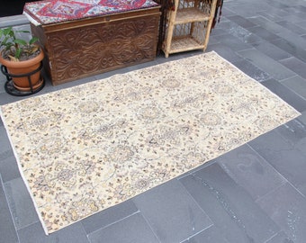 Turkish rug, Vintage rug, Bedroom rug, Area rug, Oriental rug, Handmade rug, Boho decor, Home decor, Farmhouse decor, 3.7 x 6.8 ft MB13975