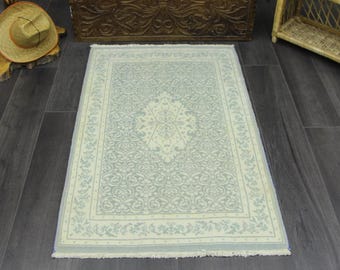Turks tapijt, karpet, klein tapijt, decoratief tapijt, boho-tapijt, vloerkleed, boho-interieur, slaapkamertapijt, wollen tapijt 2,6 x 4 ft MB13007