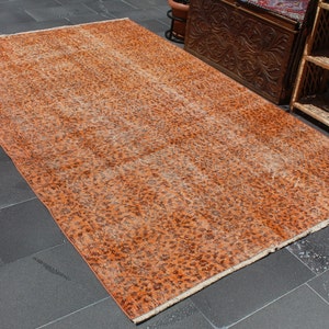 Bedroom rug, Vintage rug, Turkish rug, Oushak rug, Organic Wool rug, Bohemian decor rug, Handknotted rug, Oriental rug 5.2 x 8.7 ft MBZ2715