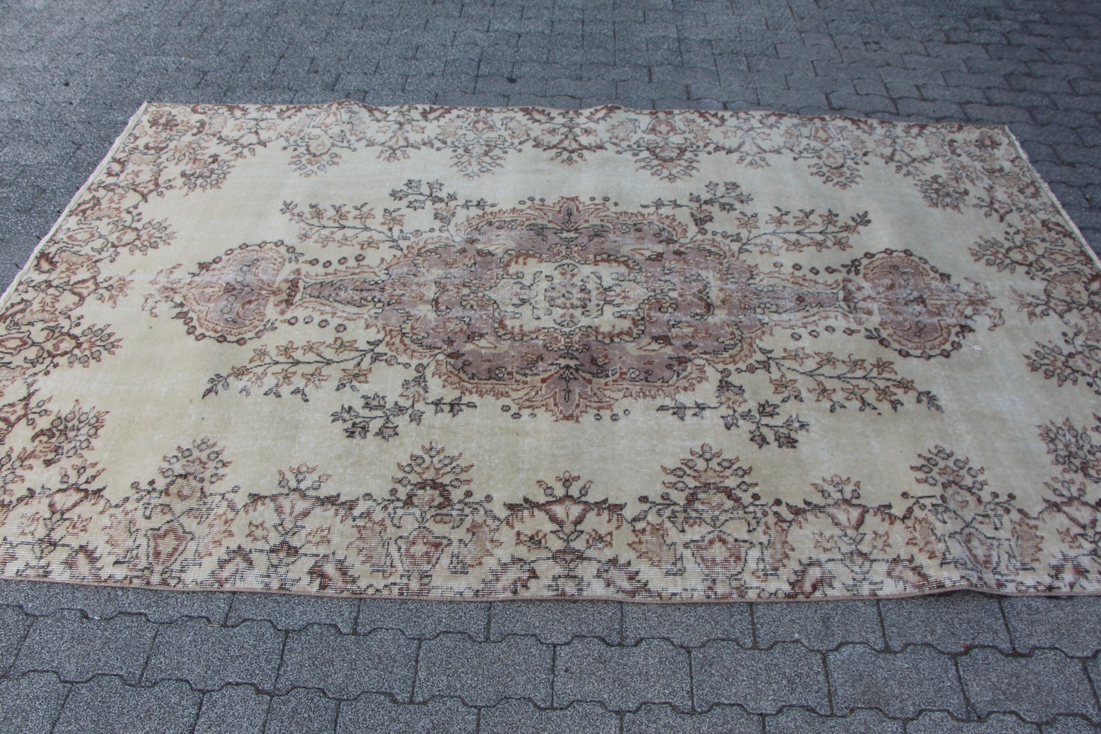 Beige und lila Teppich Türkischer Orientteppich Vintage | Etsy