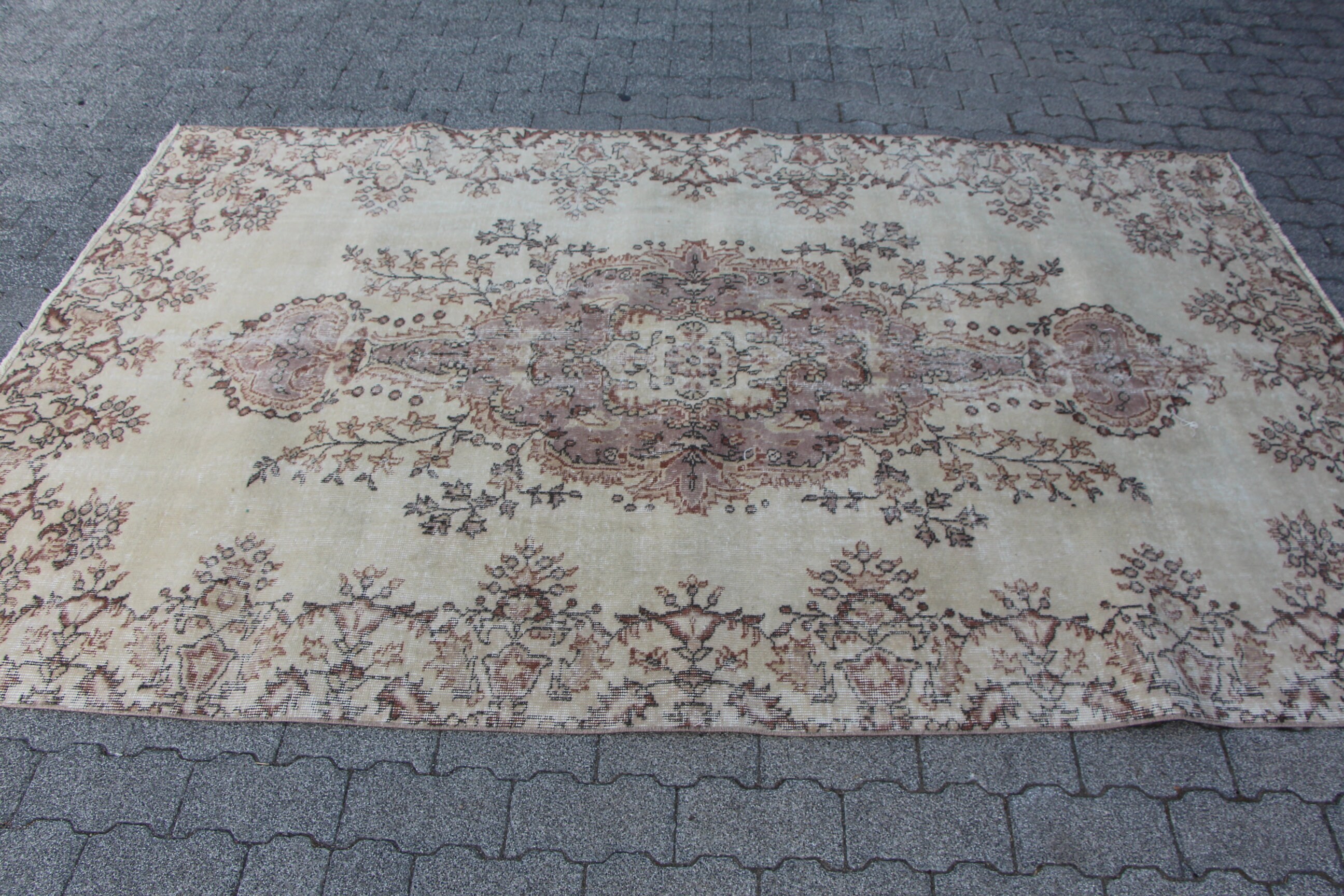 Beige und lila Teppich Türkischer Orientteppich Vintage | Etsy