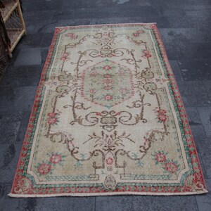 Tappeto turco, tappeto di lana, tappeto fatto a mano, spedizione gratuita 3,6 x 6,6 piedi tappeto vintage, tappeto orientale, tappeto turco, tappeto da soggiorno, tappeto, MBZ3469
