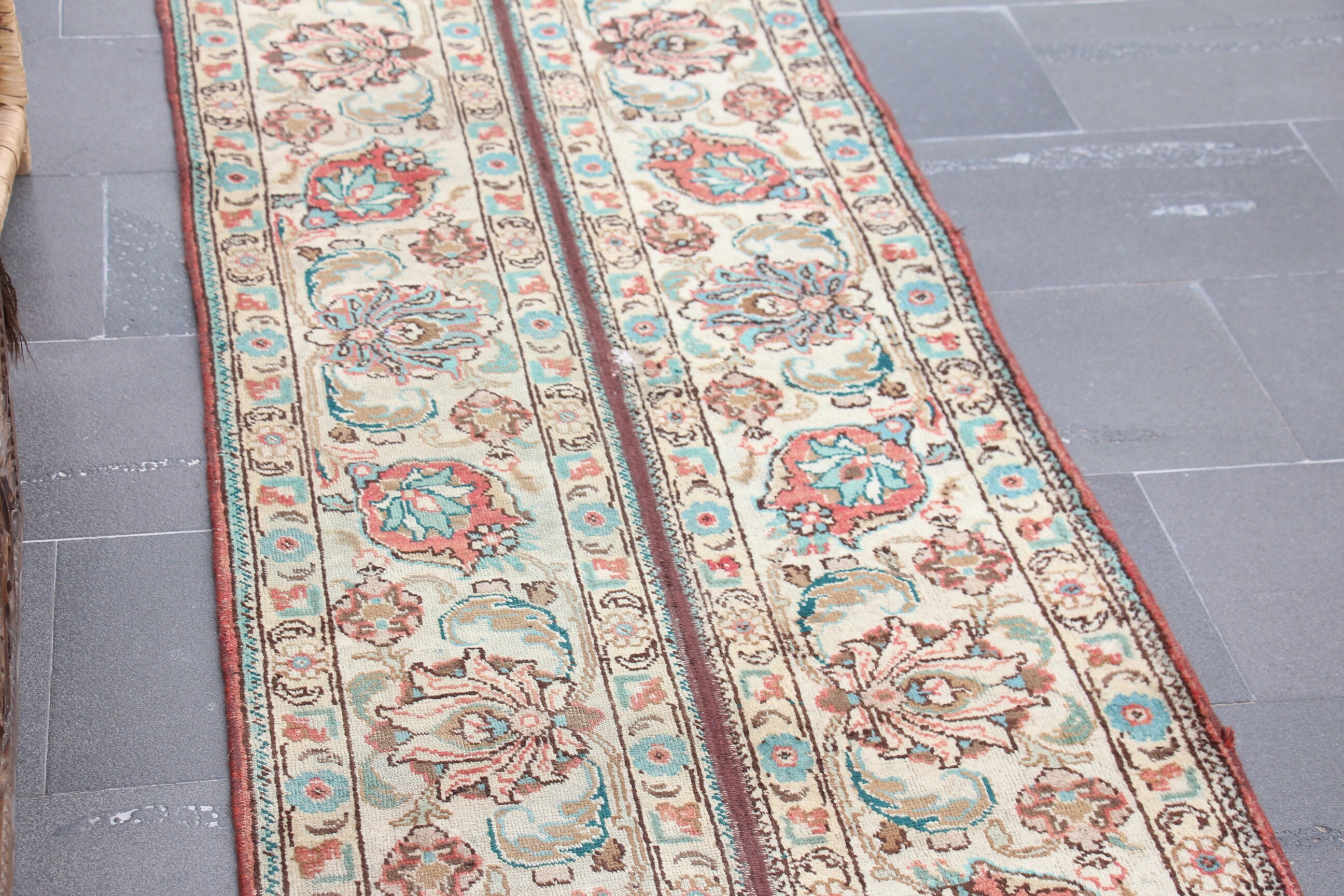 ヴィンテージラグ、トルコ製ランナーラグ、オリエンタルラグ