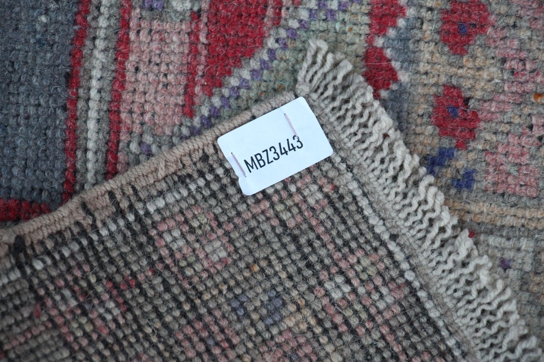 Turkish small rug, Vintage rug, Doormat rug, Bohemian rug, Home decor, Natural rug, Aztec decor, Bathroom rug, 3.5 x 5.8 ft MBZ3443 image 10