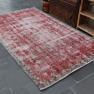 anatolian rug, turkish rug, vintage area rug Free Shipping 5.0 x 7.7 bohemian rug , floral rug , rustic wool  rug , bedroom rug MB8230