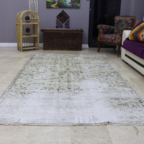 Turkish area rug, Vintage large rug, Handmade rug, Home decor, Diningroom rug, Oushak rug, Bohemian rug, Oriental rug 5.0 ft x shops 9.1 ft MB9647