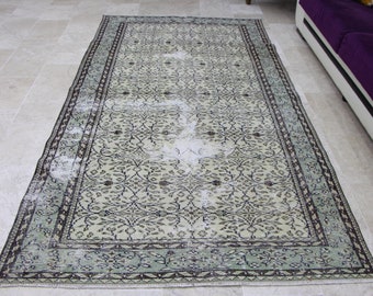 Green area rug, Large vintage rug, Bohemian rug Free Shipping 5.0 x 9.0 ft Livingroom rug , Turkish wool rug , Oriental rug , Rugs MB9527