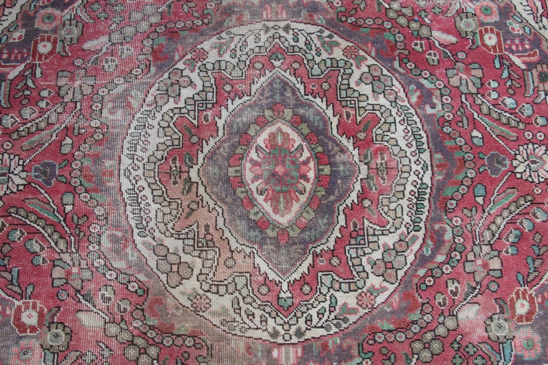 Vintage Red Area Rug Rustic Kitchen Decor Turkish Handmade - Etsy