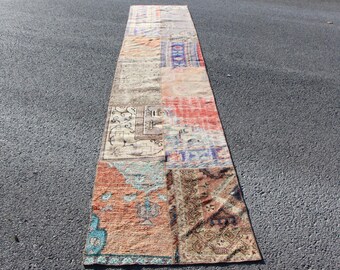 Turkish rug, Vintage runner rug, Area rug, Rustic kitchen decor, Hallway rug, Home decor, Bohemian rug, Wool rug, Rug, 2.6 x 13.8 Ft MB12138