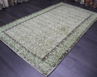 Turkish runner rug, 5.4 x 9.2 ft. Hallway rug, Bohemian size rug, Oushak rug, Area rug boho rug, Nomadic rug wool MBS9800