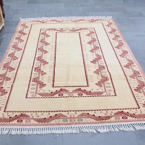 Large kilim rug, Striped kilim rug, Turkish kilim rug, Home decor, Vintage rug 5.9 x 8.6 ft. Tribal rug, Wool rug, Decor kilim rug MBZ3898