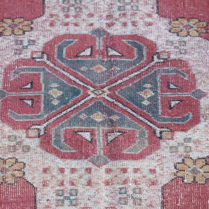 Turkish area rug, Vintage rug, Handmade rug, Faded orange rug, Oriental rug, Kitchenrug, Bedroom rug, Natural rug, Rug 4.8 x 7.5 ft. MBZ3830 image 5