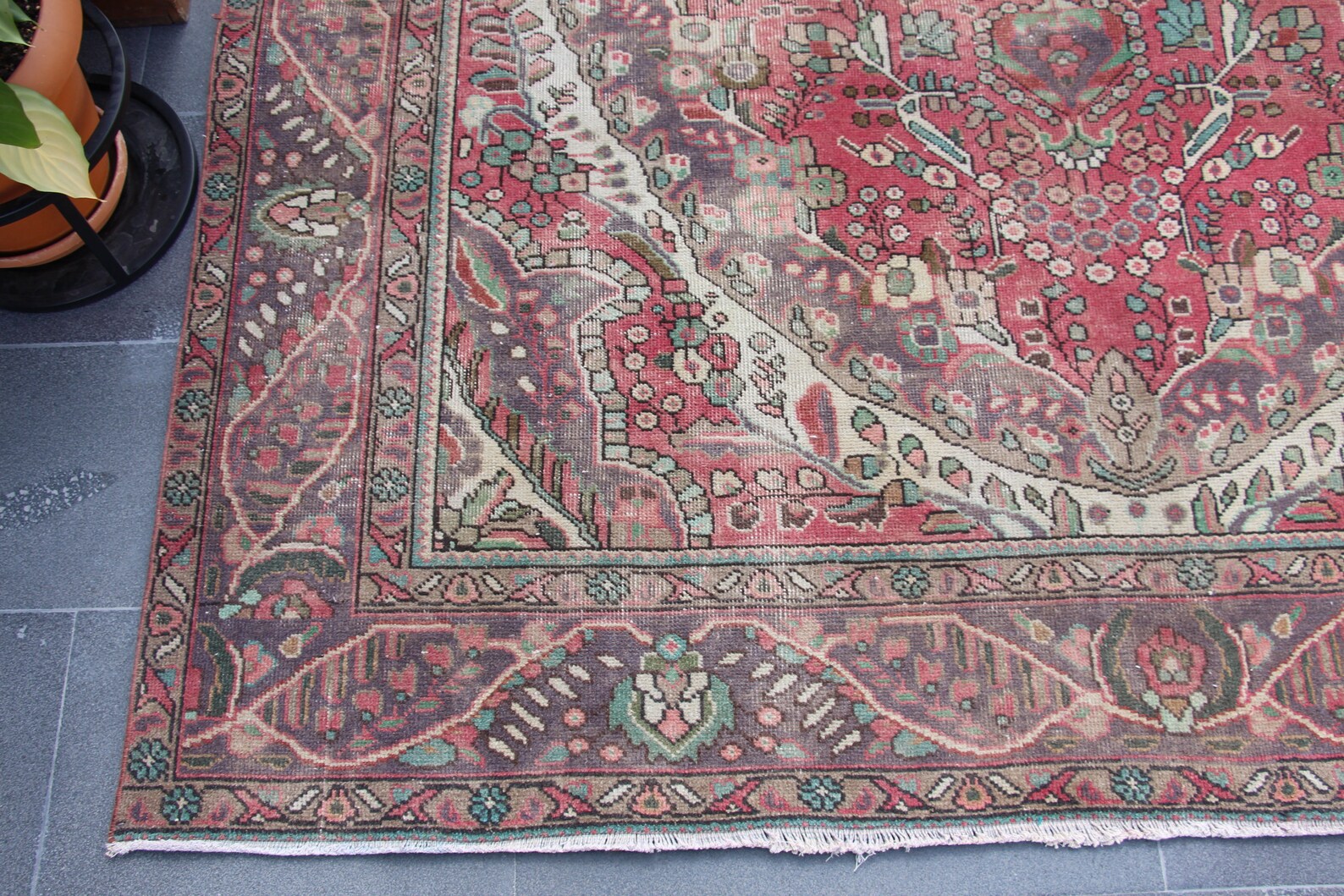 Vintage Red Area Rug Rustic Kitchen Decor Turkish Handmade - Etsy