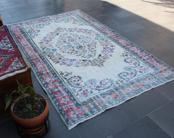 Türkischer Teppich, Beiger Teppich, Boho-Teppich, Oushak-Teppich, Wohndekor, Boho-Teppich, Dekorativer Teppich, Natürlicher Teppich, Türkei, 15 x 25 cm MBZ4171