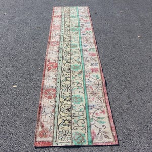 Turkish tribal rug, Vintage rug runner, Handmade rug, Boho rug, Oushak rug, Home decor, Boho decor, Hallway Rug, Rug, 2.1 x 9.7 ft. MB12497