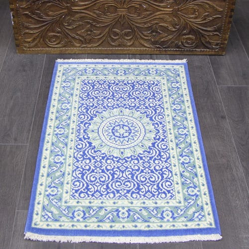 Turkey small rug, Wool area rug, Blue area rug  2 x 3 ft Turkish rug, Doormat rug, Vintage rug, Decorative rug, Boho rug, Carpet, MB12997