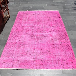 Pink Turkish rug, Unique rug, Boho decor rug, Runner rug, Herki rug, Home decor, Bohemian rug, Wool rug, Natural rug, 4.8 x 8 Ft. MB14050