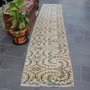 Turkish runner rug, Vintage rug, Kitchen rug, Handmade rug, Organic wool rug, Loft house decor, Rustic decor, Boho rug 2.5 x 12.8 ft MBZ1207