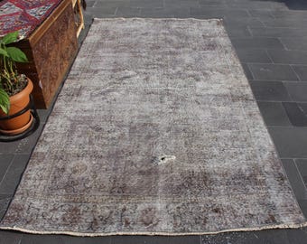 Large rug, Turkish rug, Handknotted rug, Vintage rug, Overdyed rug, Oushak rug, Oriental rug, Livingroom rug, Home decor, 4.7 x 9.1  MB10230