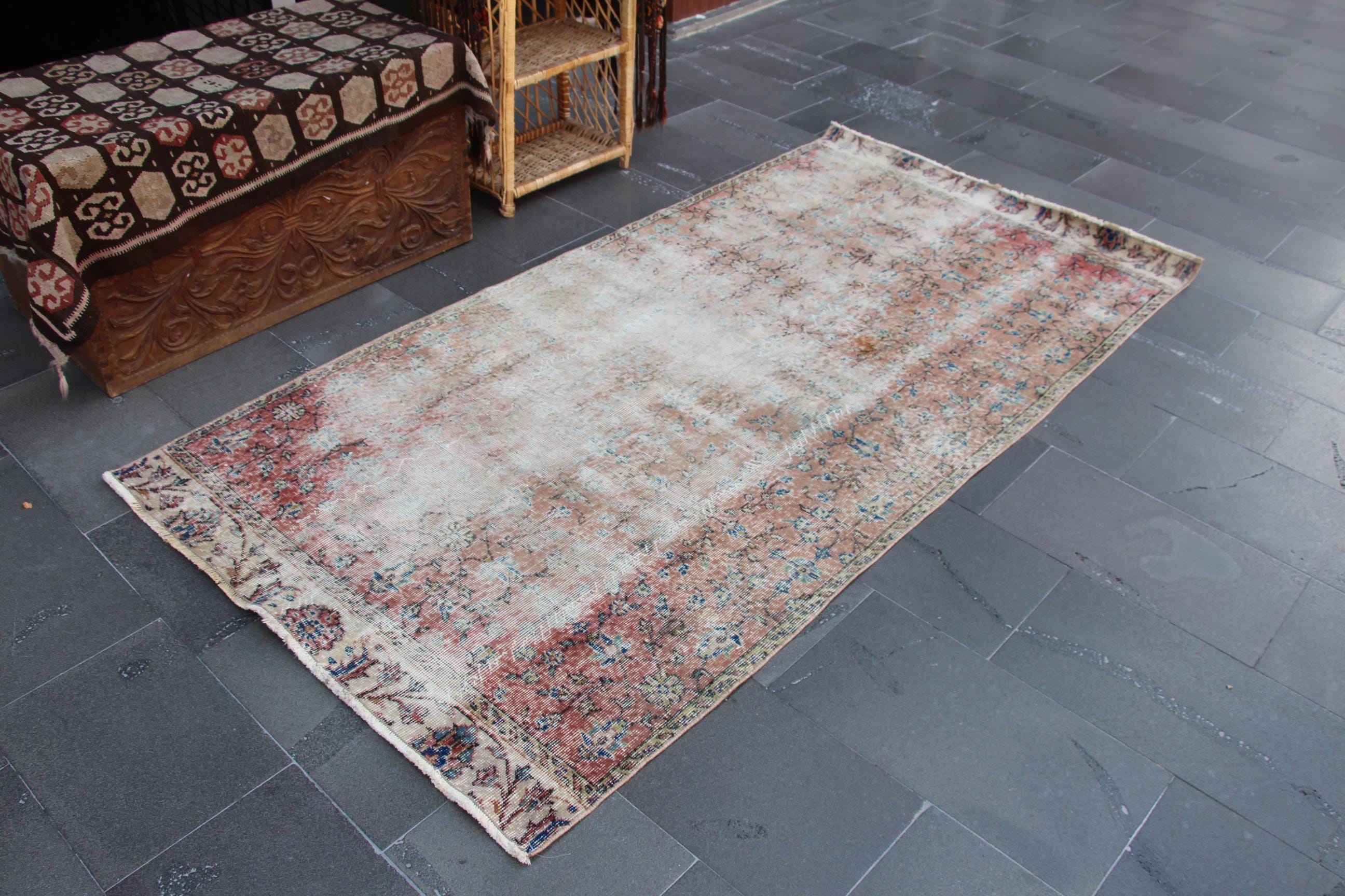 Turkish Area Rug, Vintage Handknotted Rug, Bohemian Rug, Kitchen