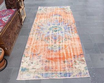 Turkish rug, Vintage rug, Runner rug, Hallway rug, Handmade wool rug, Boho decor, Home decor,Kitchen rug, Entryway rug, 3.7 x 9.1 ft MB13816