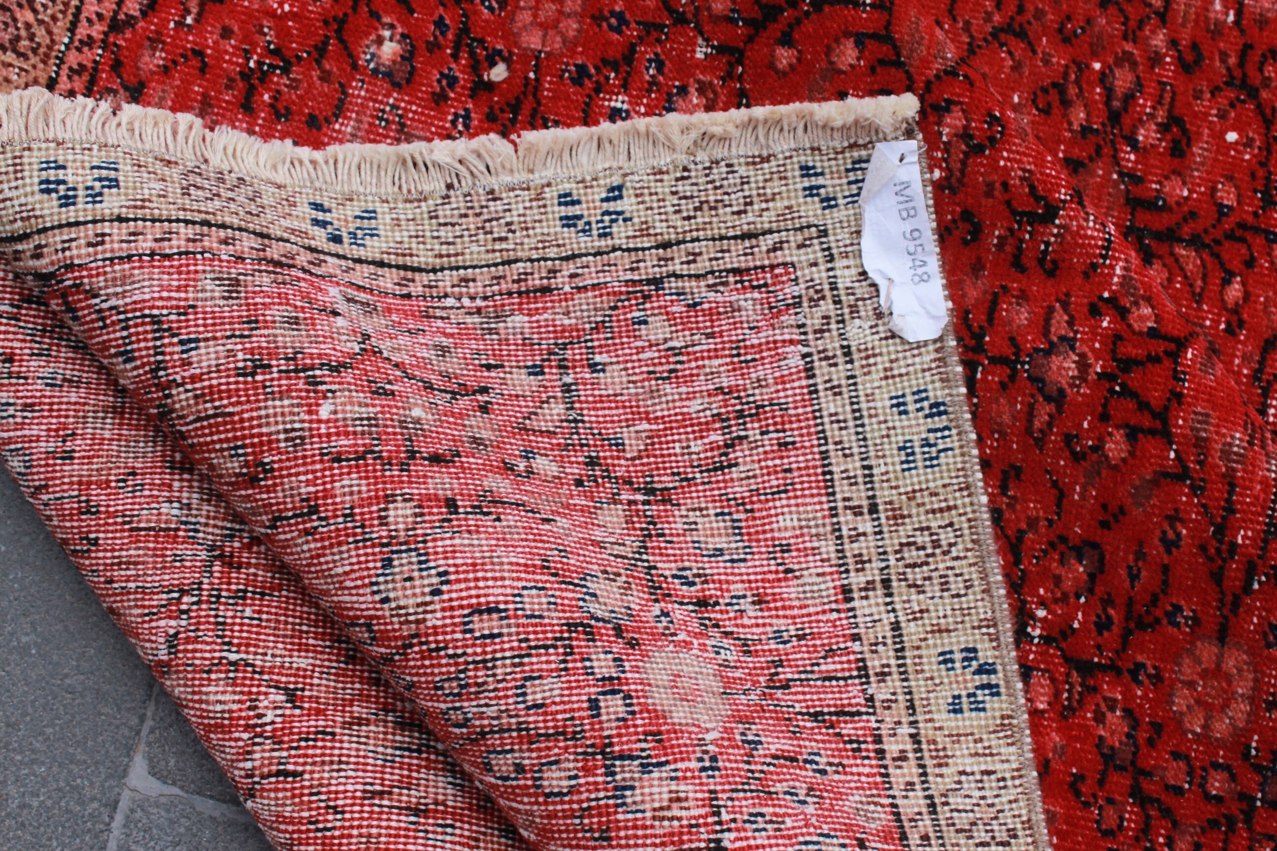 Vintage Area Rug, Red Rug, Bedroom Rug 4.9 Ft X 8.1 Ft Free