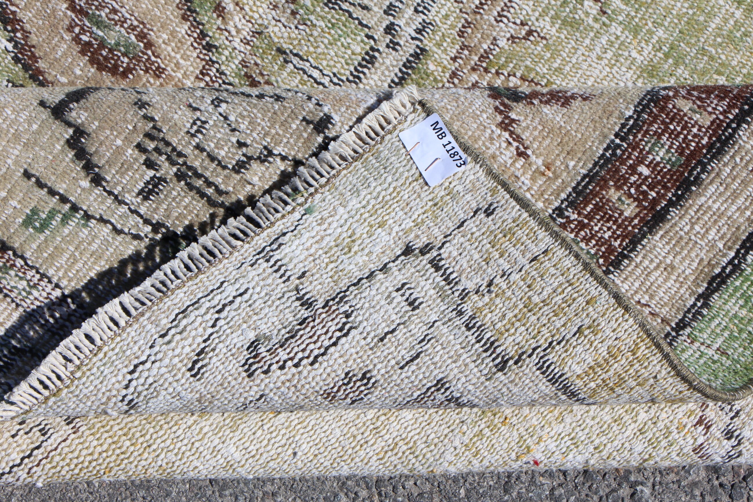 Vintage Beige Area Rug, Turkish Handmade Rug, Bohemian Rug
