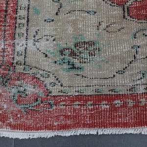 Turkish rug, Vintage area rug, Livingroom rug, Organic wool rug, Oriental rug, Home decor, Boho decor, Handmade rug, 5.2 x 8.3 ft MB9119 image 8