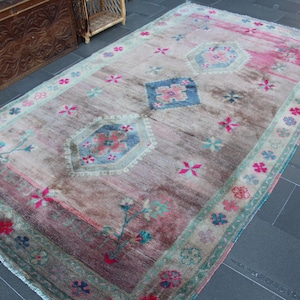 turkish oushak rug, vintage rug, bohemian rug Free Shipping 5.5 x 9.5 ft decorative rug, anatolian rug, aztec rug boho rug area rug MB14493