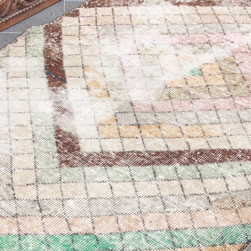 Turkish runner area rug, Vintage wool rug, Handmade geometric rug, Rustic decor rug, Hallway boho rug, Entryway rug, 2.7 ft x 7.5 ft MBZ1451 shops