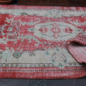 Turkish rug, Vintage area rug, Livingroom rug, Organic wool rug, Oriental rug, Home decor, Boho decor, Handmade rug, 5.2 x 8.3 ft MB9119 image 7