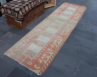 Alfombra teñida, alfombra de pasillo, alfombra de corredor, alfombra vintage, alfombra turca de entrada, decoración del hogar, alfombra decorativa, alfombra para escaleras, 2,7 x 9,1 pies. MB13181