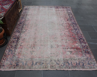 duży dywan turecki, dywan vintage, dywan turecki, darmowa wysyłka 5,2 x 8,7 ft dywan boho, dywan do salonu, ręcznie robiony dywan, dywan plemienny MB8353
