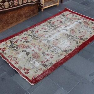 Turkish rug, Area rug, Vintage rug, Handmade rug, Bohemian rug, Oriental wool rug, Home decor, Livingroom decor, 3.2 x 6.1 ft MB15139