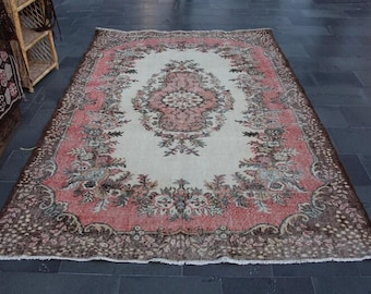 Alfombra vintage, alfombra turca pequeña, alfombra de entrada, envío gratis, alfombra de lana bohemia de 1,9 x 2,9 m, alfombra decorativa bohemia, alfombra hecha a mano, alfombra de baño MB14527