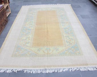 Turkish rug, Vintage rug, Large rug, Area rug 6.6 x 10.6 ft  Handmade rug, Turkey rug, Boho rug, Wool rug, Doormat rug, Floor rug MBZ3902