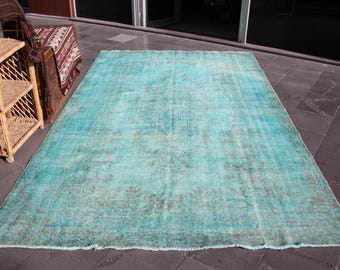 boho rug, turkey rug, home decor, turkish rug, vintage wool rug, naturel wool rug Free Shipping 6 x 9.7 ft oushak rug, decor rug MBZ4555