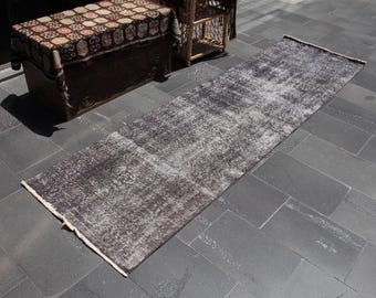 Turkish rug, Runner rug, Vintage rug, Bohemian rug, Oushak rug, Home decor, Rustic rug, Wool rug, Organic wool rug 2.7 x 9.3 ft MB14826