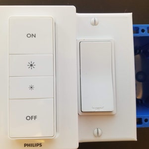The Original Philips Hue Low pro Stealth Decora Spacer + 1 Gang Decora for V1 remote