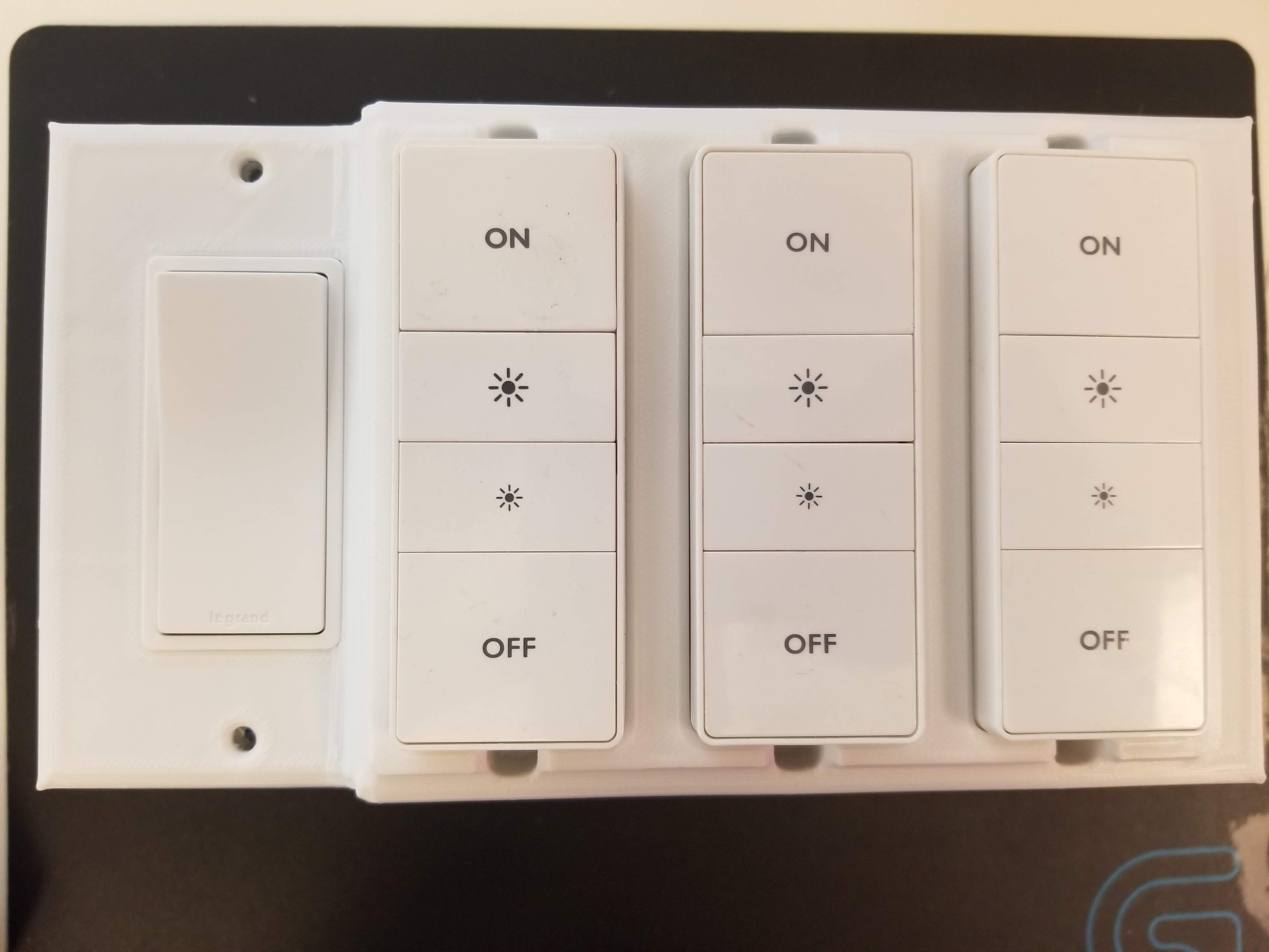 The Original Philips Hue 3 Stealth Decora Switch 4 Gang Cover