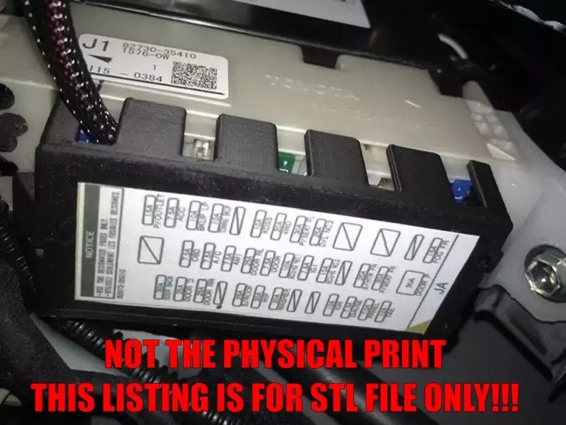 STL File & Fuse Diagram Only Toyota 4Runner 2010-19 Extended Fuse Cover 画像 1