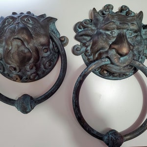 Labyrinth Door Knockers - Patina- Large Functional - With Mounting Holes - The Original Best Seller