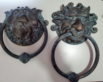 Labyrinth Door Knockers - Patina- Large Functional - With Mounting Holes - The Original Best Seller