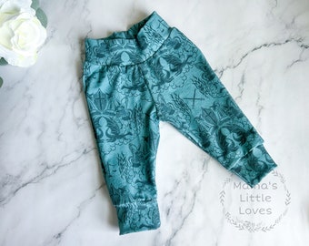 St. Michael Defend Us in Battle - Blue - Baby Jogger Pants - Catholic Baby Gift - Baptism - Baby Shower